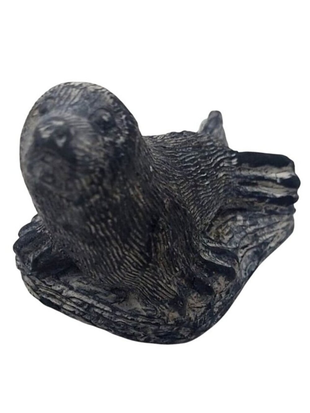 Edmund Wolf Original Seal Figurine Sculpture Handmade Composite Canada Inuit